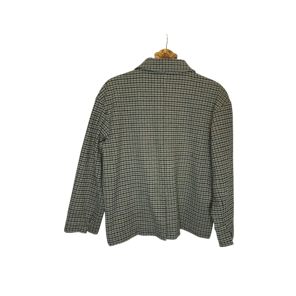 Madewell Oversized Knit Blazer Jacket Houndstooth Academic Preppy Large